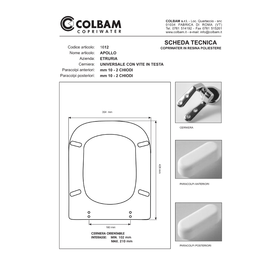 Copriwater Compatibile Apollo