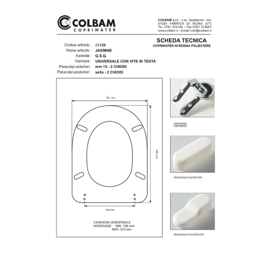 Copriwater Compatibile Jasmine