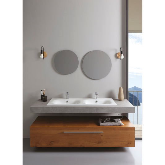 Lavabo da incasso doppiavasca 121x51x h 16,8 cm Soft