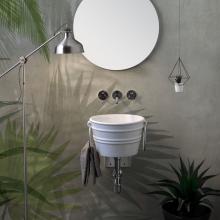 Round Countertop/Wall-hung Washbasin Bacile Midi  White