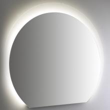 Polished wire mirror with asymmetrical sandblasting backlit led