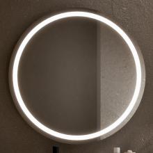 Polished wire mirror 95x4 cm diameter, with backlit interior perimeter sandblasting