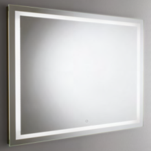 Polished wire mirror 99x113 cm, perimeter sandblasting and steel frame.