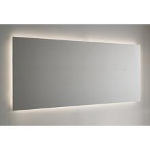Polished wire mirror with perimeter lighting.
