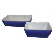 Rectangular Bowl White/Cobalt