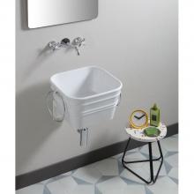 Countertop/wall-hung washbasin cm 40x40 Bacile Cubo White