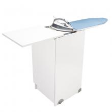 Movable laundry cabinet with ironing board