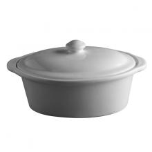 Oval casserole with lid White/White