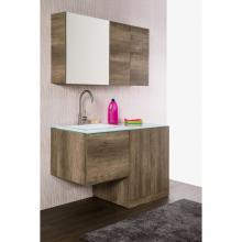 Wall-hung Bathroom Composition Unika cm 129 dark elm