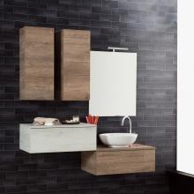 Wall-hung Bathroom Composition Unika 140 natural and white elm