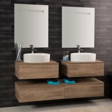 Wall-hung Bathroom Composition Unika 160 natural elm