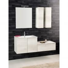 Wall-hung Bathroom Composition Unika cm 140 white elm