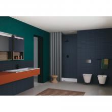 Countertop/wall-hung washbasin cm 121x51 single or double basin Slim