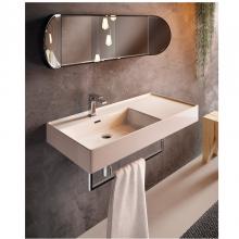 Countertop/Wall-hung washbasin with right top cm 46x101 Faster Kiub