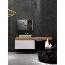 Washbasin wall-hung cabinet with drawer cm 170 Stiva