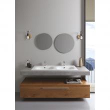 Recessed washbasin double basin 121x46x h 16,8 cm Soft