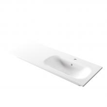Recessed washbasin with right basin 121x46x h 16,8 cm Soft