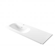 Recessed washbasin with left basin 121x46x h 16,8 cm Soft