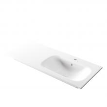 Recessed washbasin with right basin 121x51x h 16,8 cm Soft