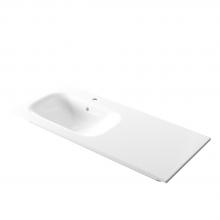 Recessed washbasin with left basin 121x51x h 16,8 cm Soft