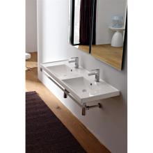 Drop In or wall-hung washbasin double basin ML