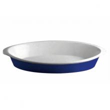 Oval Baker with Handles White/Cobalt
