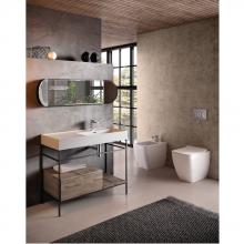Structure with drawer and shelves for cm 100 washbasin Faster Kiub