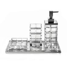 Set 4 pieces, Soap, Brush, Dispenser, Tray Palace Crystal