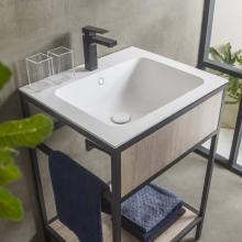 Washbasin unit with ceramic sink and shelf Skema