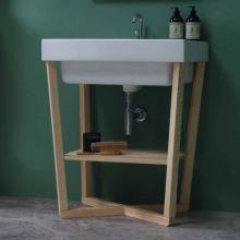 Cross washbasin unit in solid wood 70x50xH76 Trix