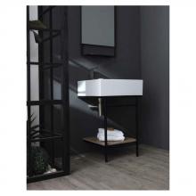 Washbasin structure with shelf Quadrello