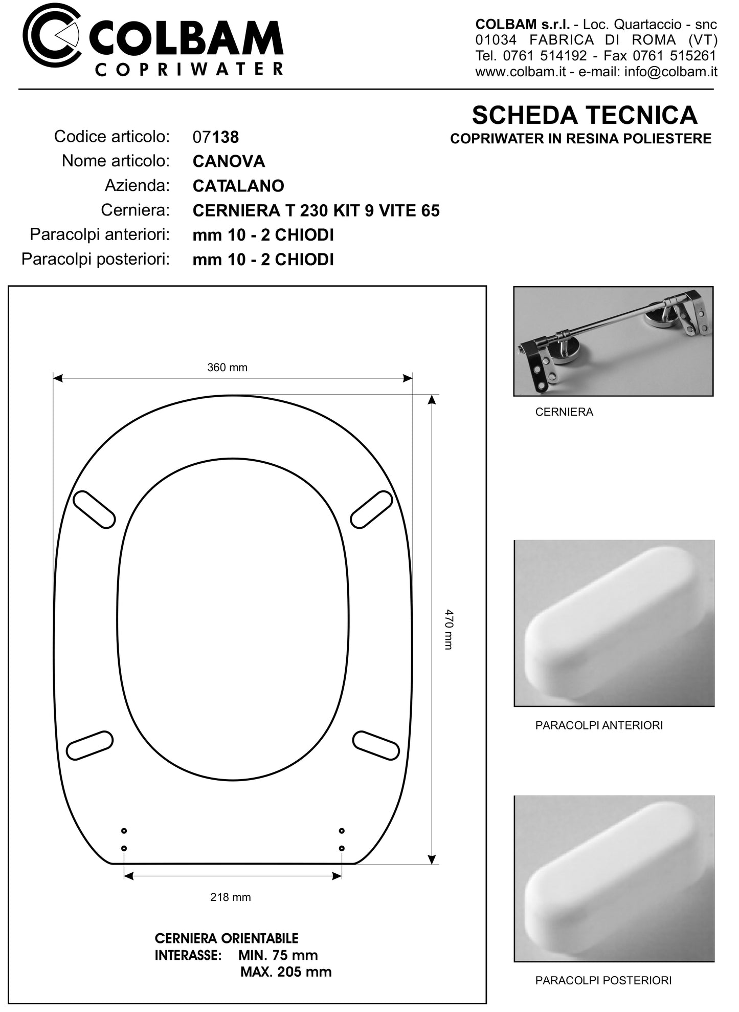 Copriwater Compatibile Canova
