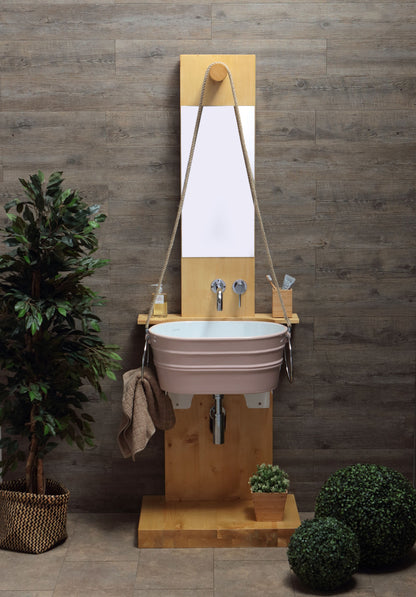 STRUTTURA DA TERRA IN LEGNO CON SPECCHIO POZZO TINOZZA