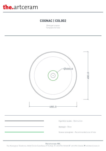 Lavabo Appoggio Cognac 48 Marmi & Graniglie