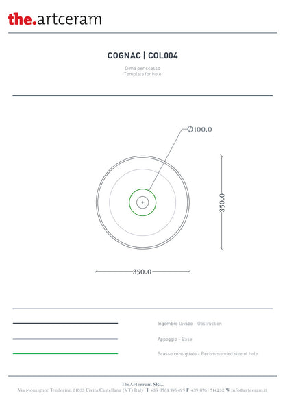 Lavabo Appoggio Cognac cm 35 Marmi & Graniglie