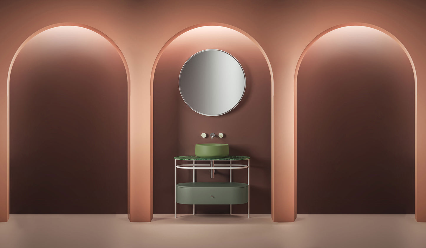 Composizione struttura con cassetto e ripiano in marmo cm 95 Flair 4.0