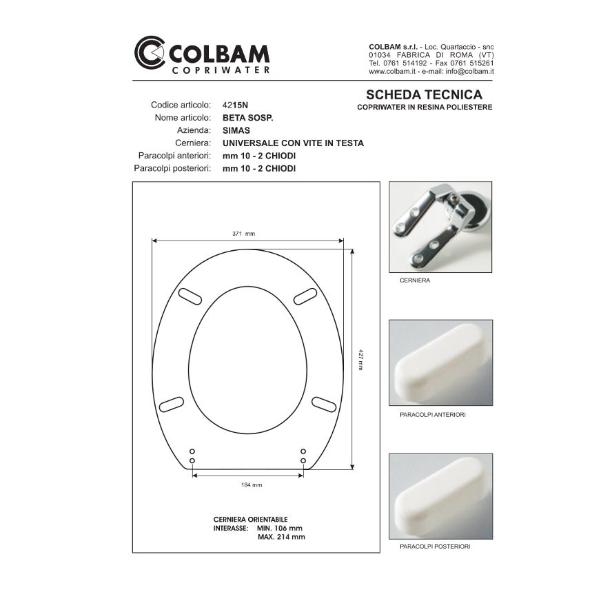 Copriwater Compatibile Beta Sospeso