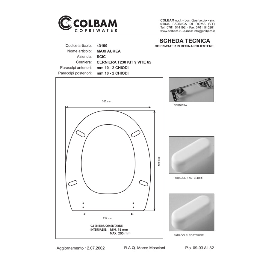 Copriwater Compatibile Maxi Aurea