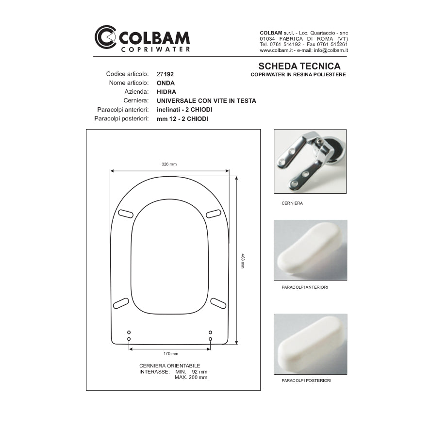 Copriwater Compatibile Onda