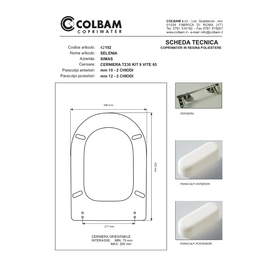 Copriwater Compatibile Selenia