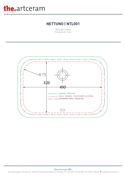 Lavabo sottopiano cm 56x38 Nettuno
