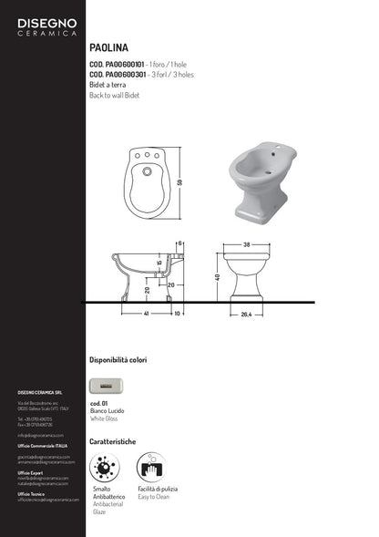 Bidet Terra 3 fori Paolina