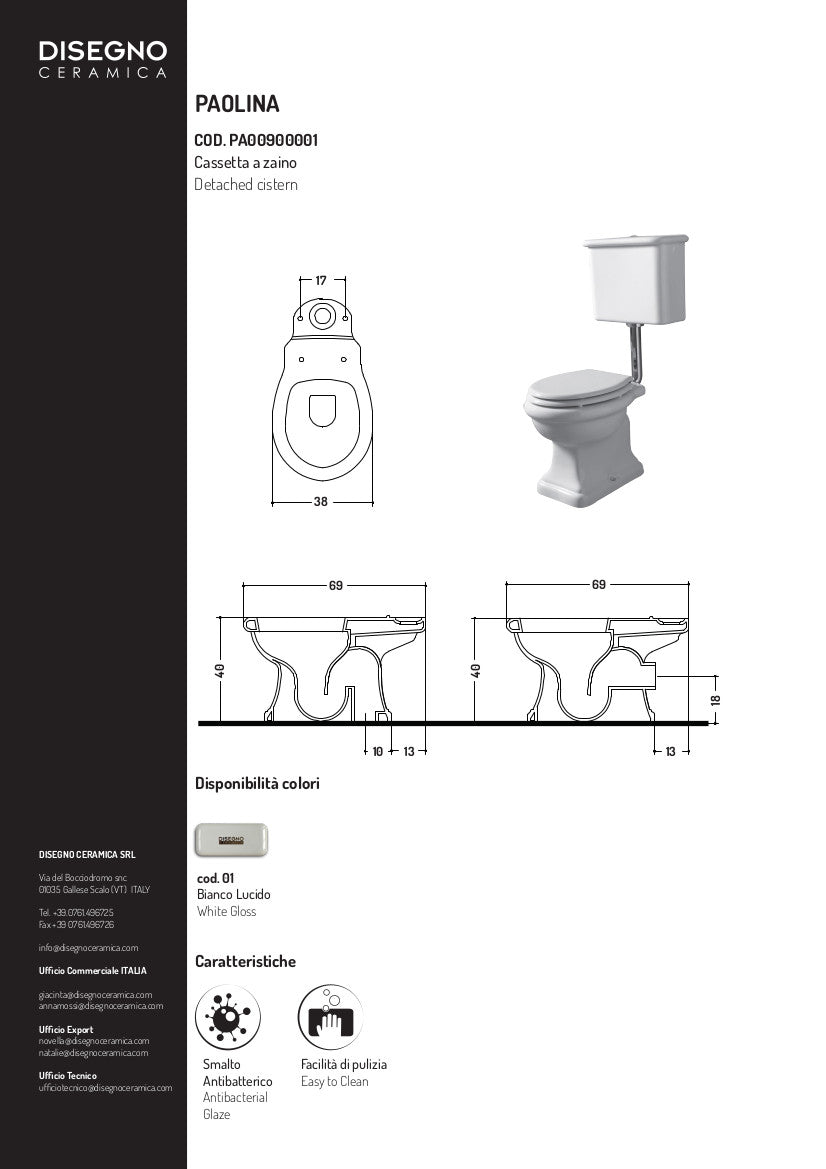 Cassetta di Scarico a Zaino Paolina