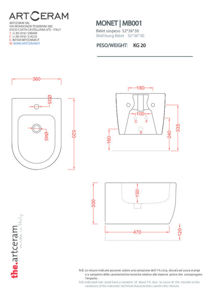 Coppia sanitari sospesi Monet