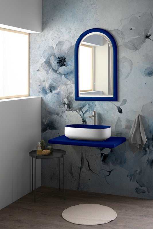 COMPOSIZIONE BUCCHERO CON MENSOLA E SPECCHIO BLU ZAFFIRO