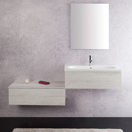 Composizione bagno sospesa cm 160 Unika Olmo Bianco