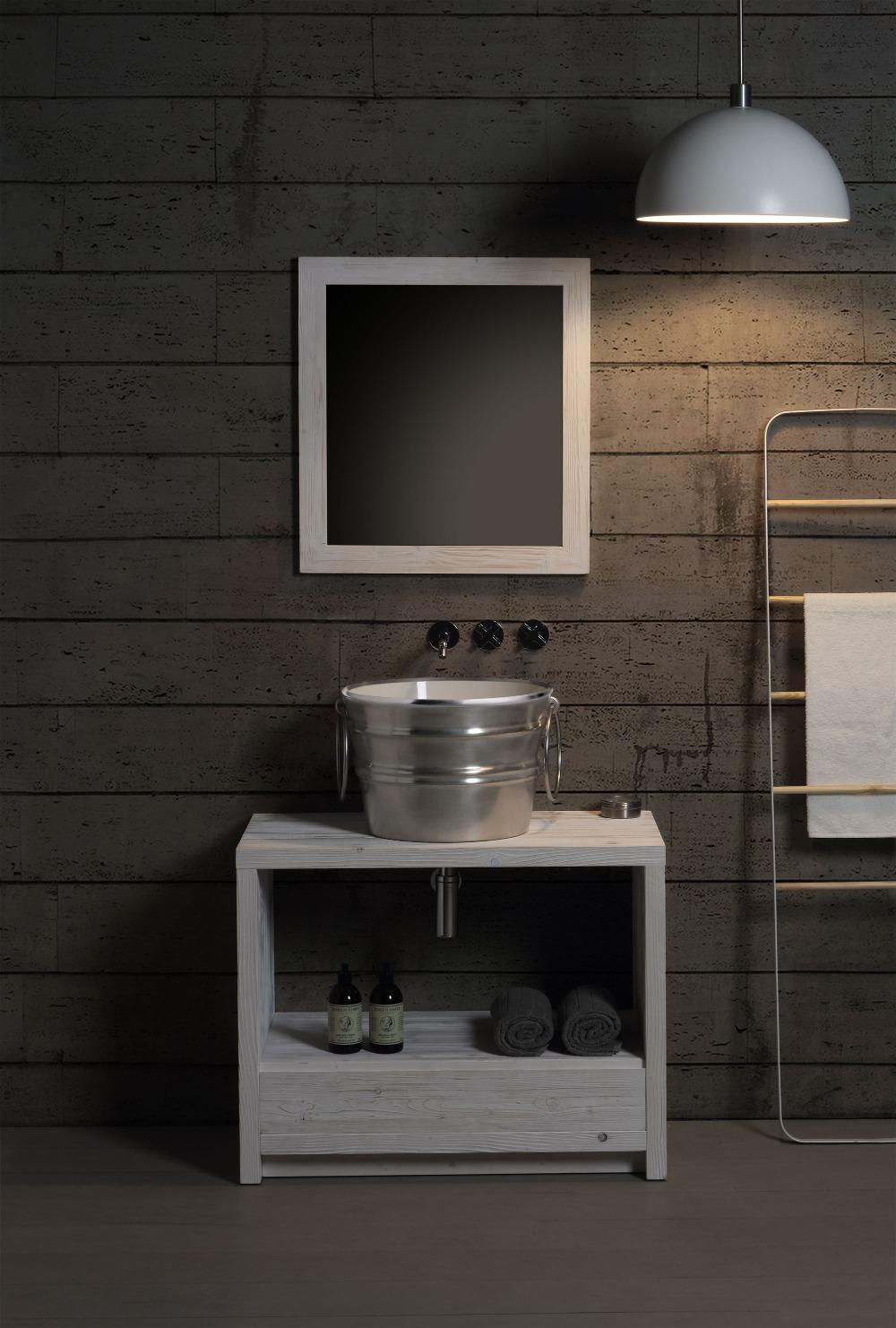 MOBILE DA TERRA IN LEGNO CON CASSETTONE