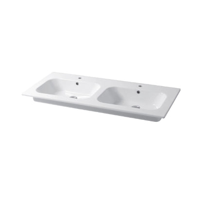 Consolle Doppiavasca da incasso cm 121x46 Qubo Square 46