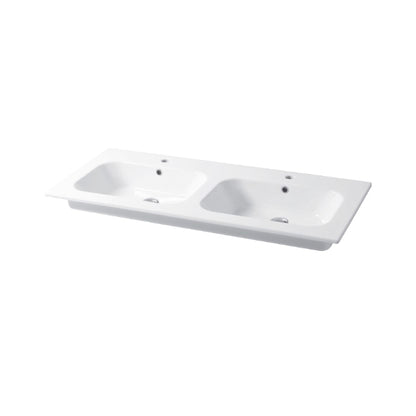 Consolle da incasso cm 121x51 Doppia Vasca Qubo Square