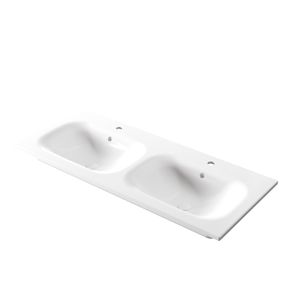 Lavabo da incasso doppiavasca 121x51x h 16,8 cm Soft